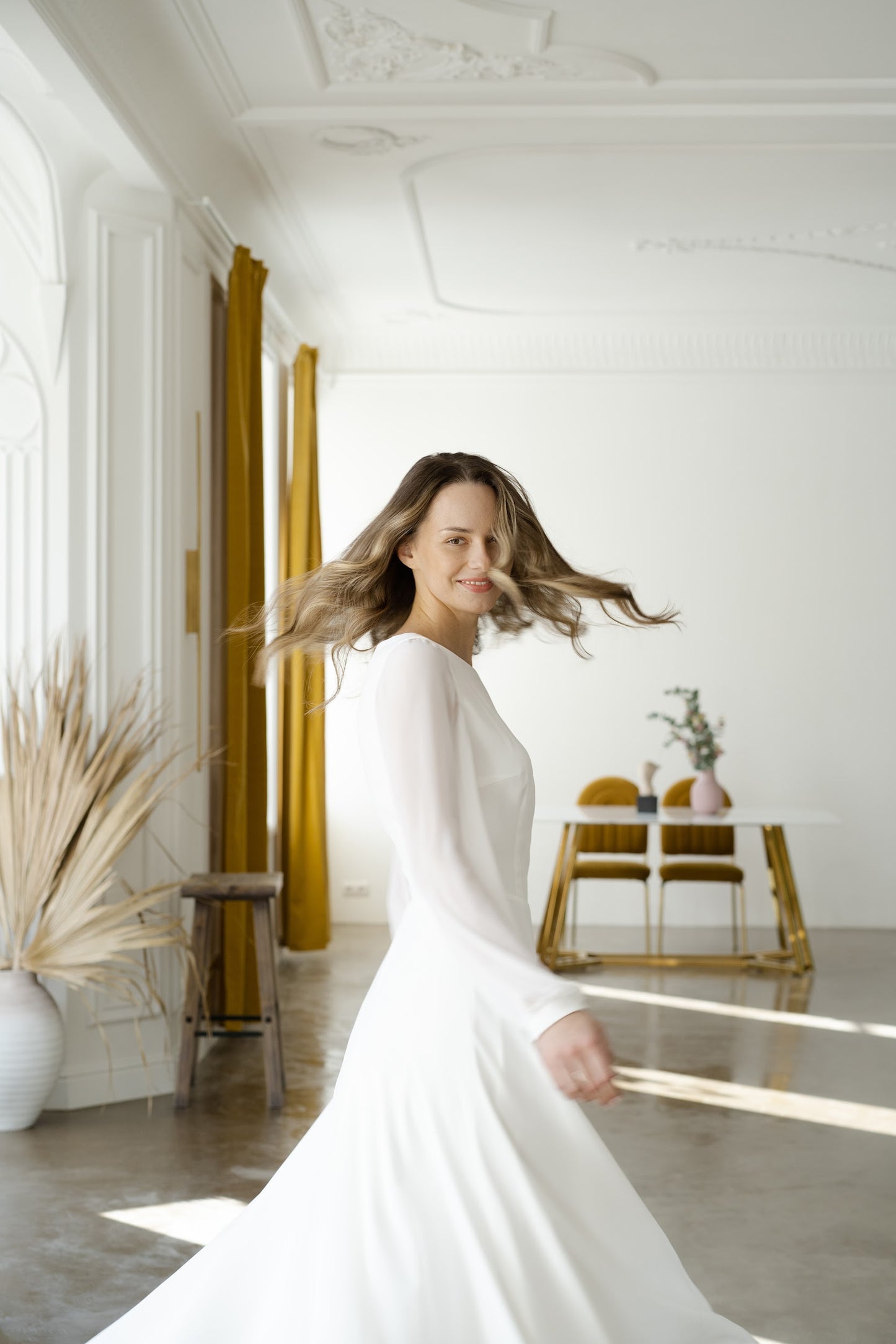 Midi wedding dress • long sleeve wedding dress