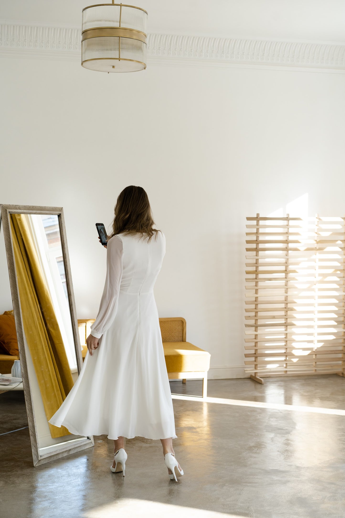 Midi wedding dress • long sleeve wedding dress