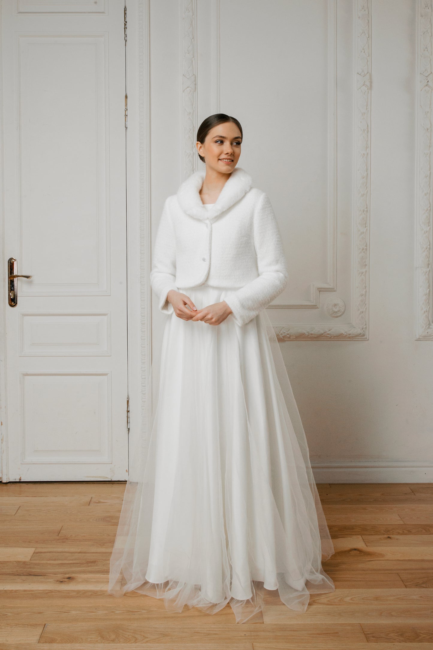 Wedding jacket, Winter wedding coat with fur