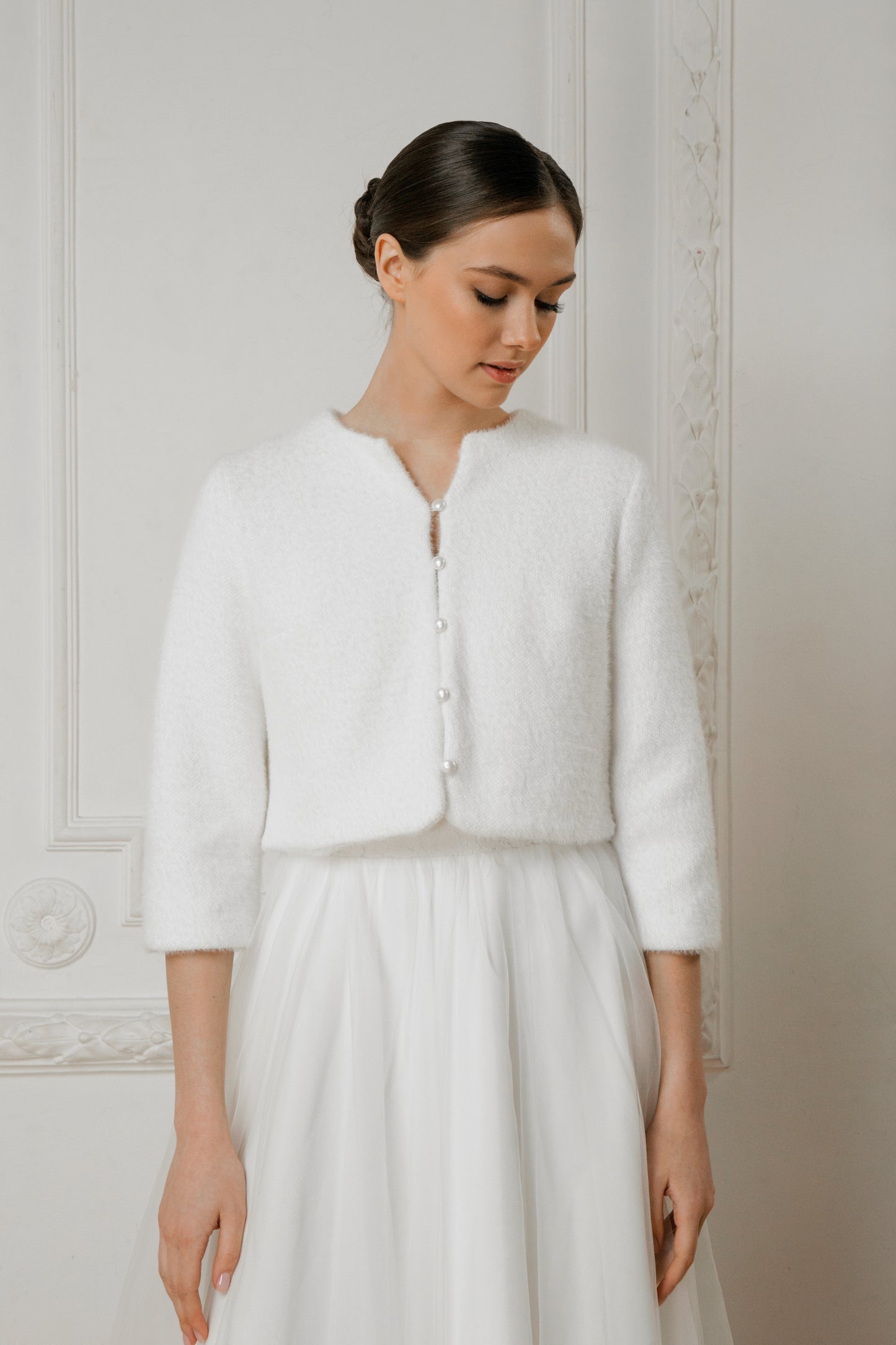 Wedding jacket • wedding bolero • bridal jacket • bridal wrap • minimalist simple wedding dress • bridal jacket for wedding dress
