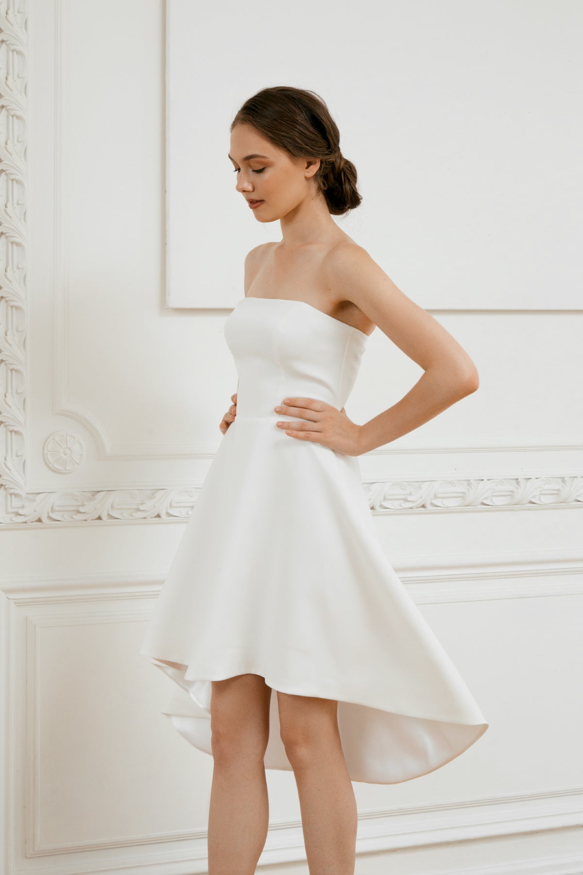 High low skirt • short wedding dress • elegant bridal gown