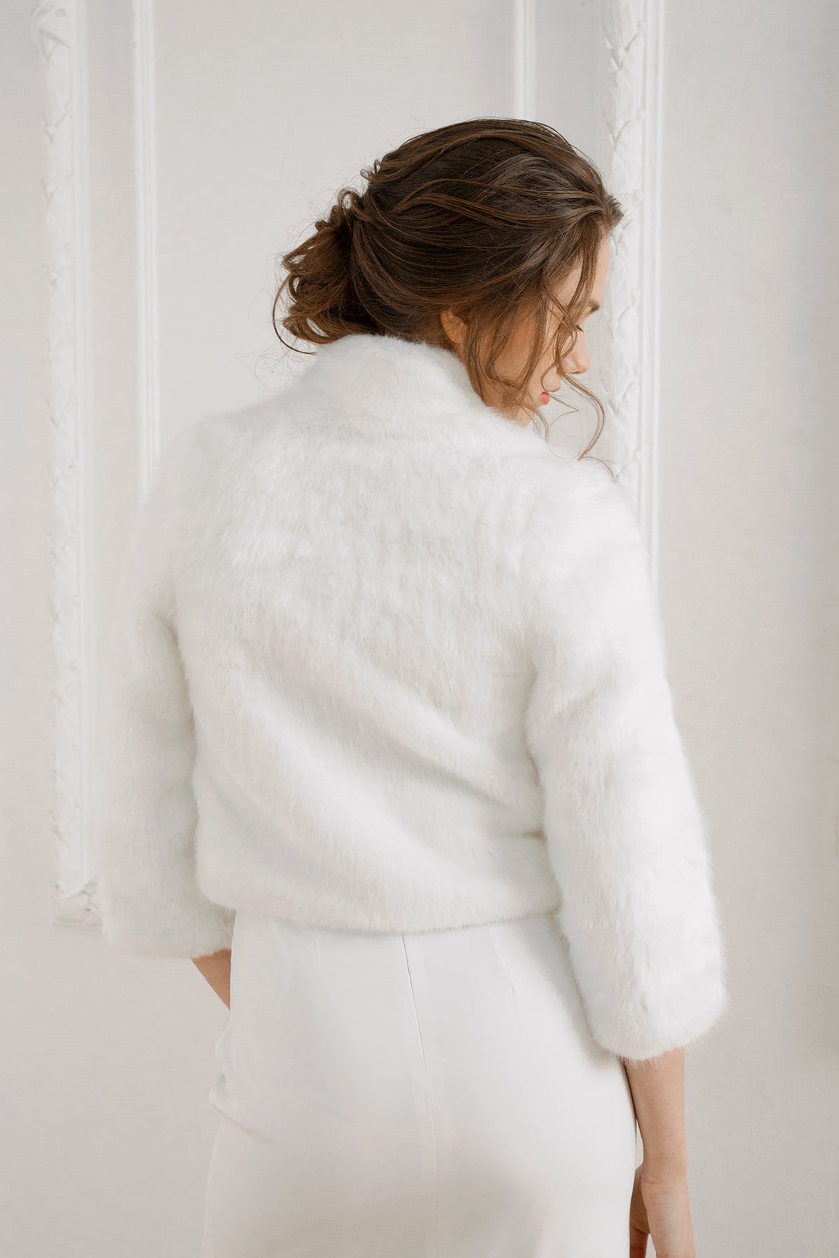 Faux fur bridal jacket. Wedding jacket coat. Winter wedding wrap