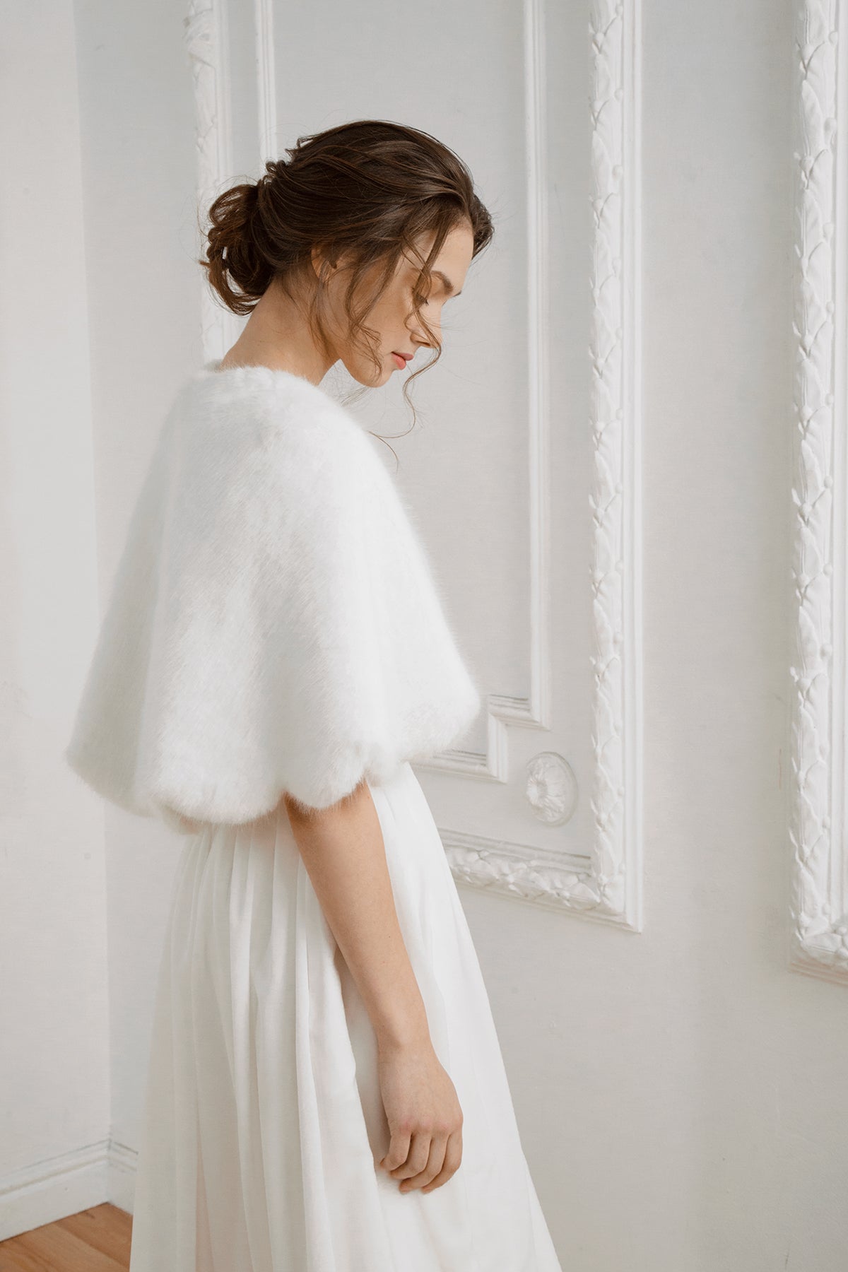 Faux fur wrap • faux fur • bridal cape • wedding cape
