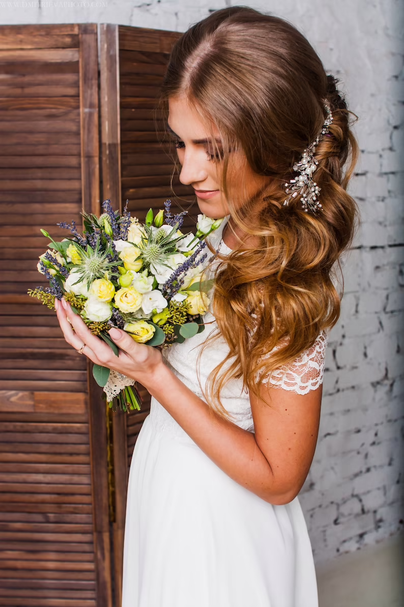 Lace wedding dress • A-line dress • boho wedding dress • simple wedding dress • minimalist dress • casual wedding dress • romantic dress
