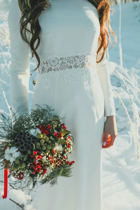 Long sleeve wedding dress • winter wedding dress • lace wedding dress