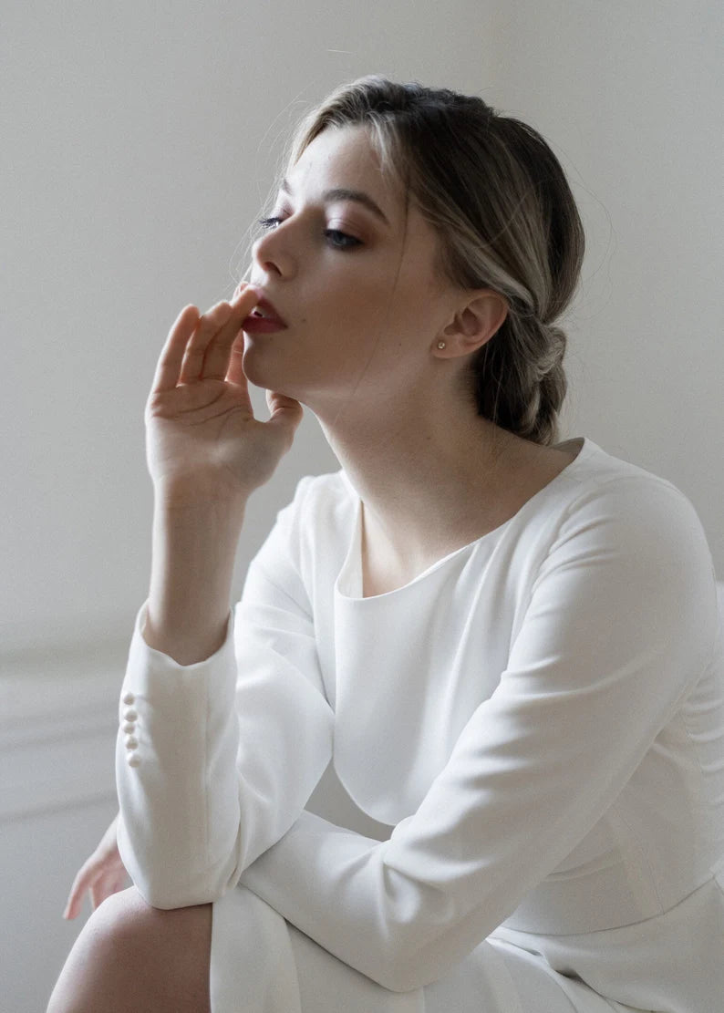 High low skirt • minimalist wedding dress • unique wedding dress