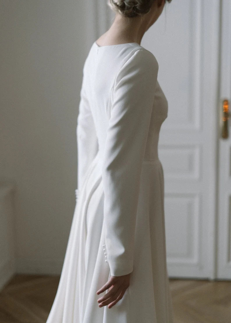 High low skirt • minimalist wedding dress • unique wedding dress