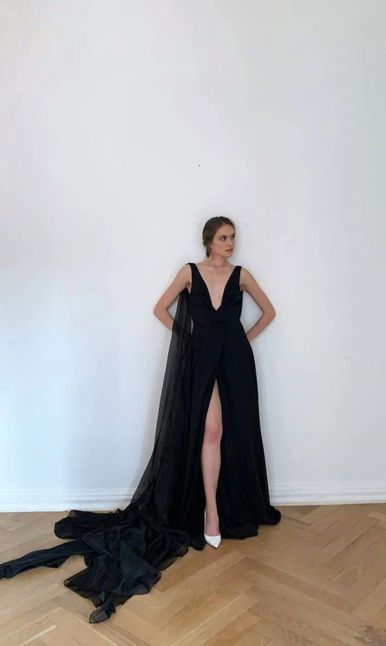 Black wedding dress • open back wedding dress