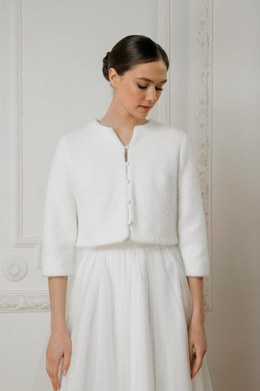 Wedding jacket • wedding bolero • bridal jacket • bridal wrap • minimalist simple wedding dress • bridal jacket for wedding dress