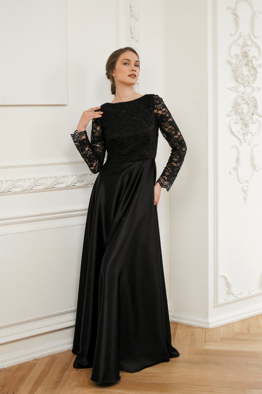 Black wedding dress • long sleeve wedding dress