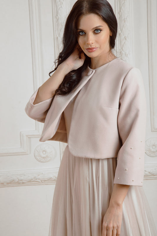 Wedding jacket • bridal cape • embroidered wedding cape • bridal jacket • bridal wrap • blush wedding jacket • bride jacket • bridal wrap