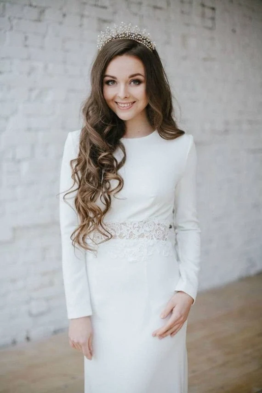 Long sleeve wedding dress • winter wedding dress • lace wedding dress